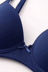 BLS - Pero Wired And Padded Cotton Bra - Navy Blue view 5