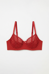 BLS - Petunia Non Padded And Wired Lace Bra - Cherry view 3