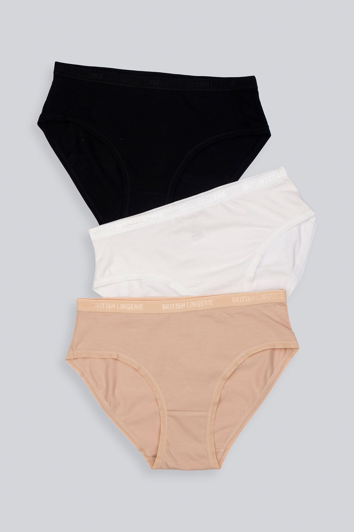 BLS - Pamela Cotton Panty - Skin, White, & Black - Pack Of 3 — image 1 — Meeshop Pakistan