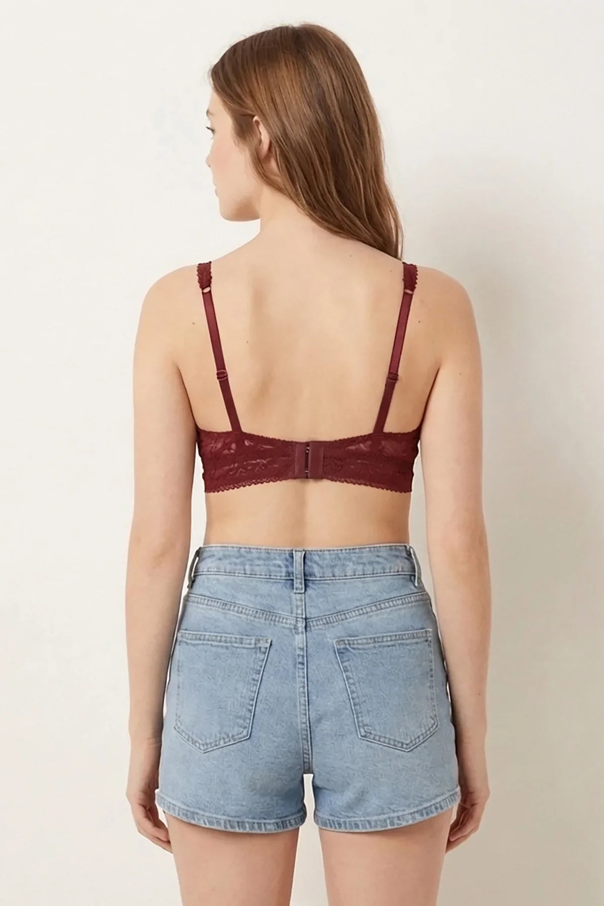 BLS - Pinkie Non Padded Lace Bralette - Burgundy — image 2 — Meeshop Pakistan