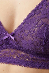 BLS - Pinkie Non Padded Lace Bralette - Purple view 3