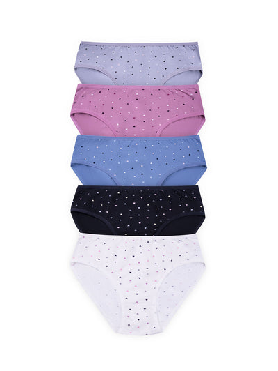 BLS - Primula Mid Rise Cotton Panty - Pack Of 5