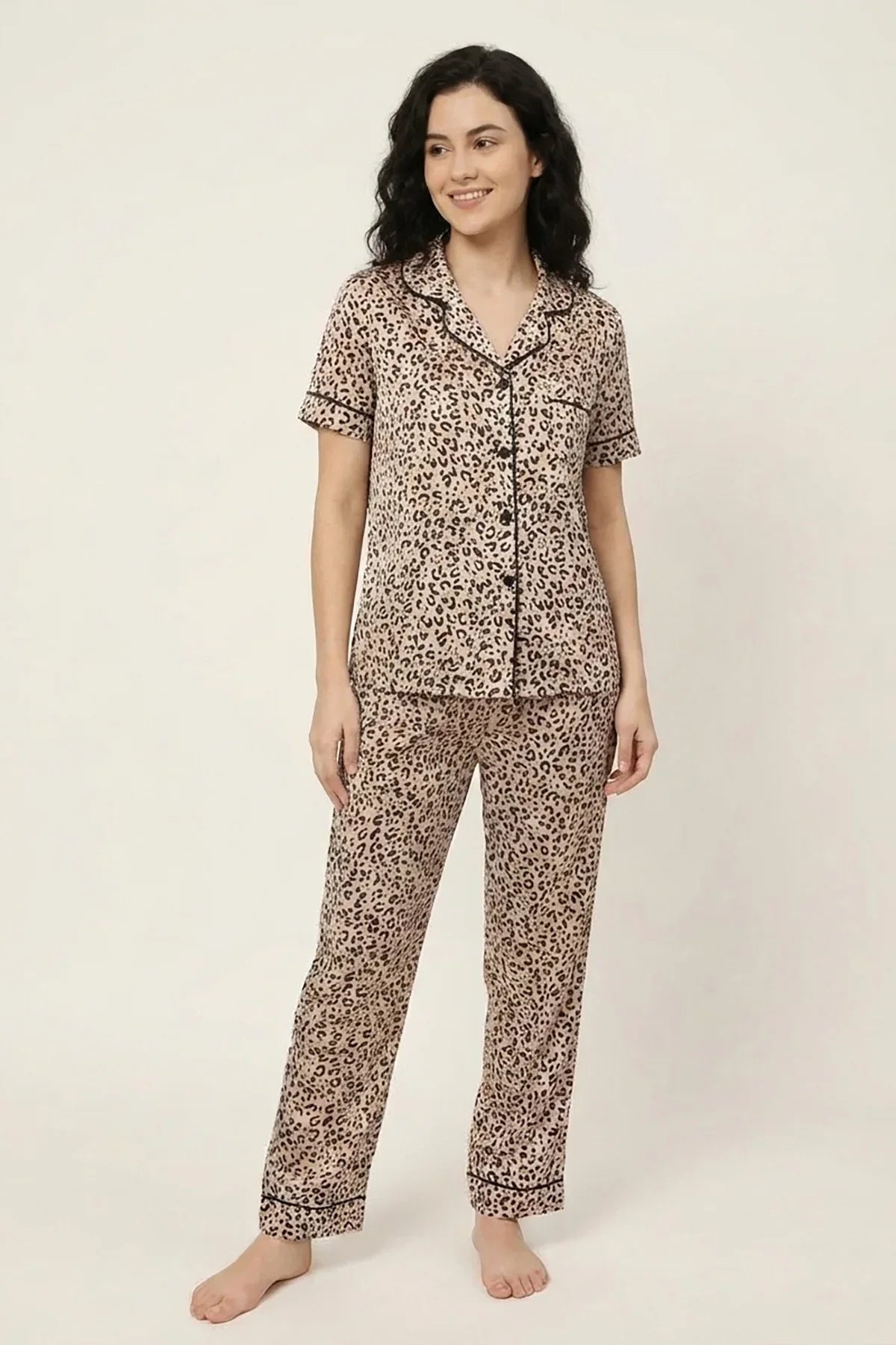 BLS - Printed Pajama Set - Pink — image 1 — Meeshop Pakistan