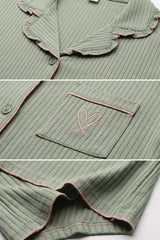 BLS - Ribbed Cotton Pajama Set - Green view 3
