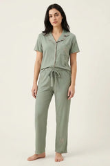 BLS - Ribbed Cotton Pajama Set - Green view 4