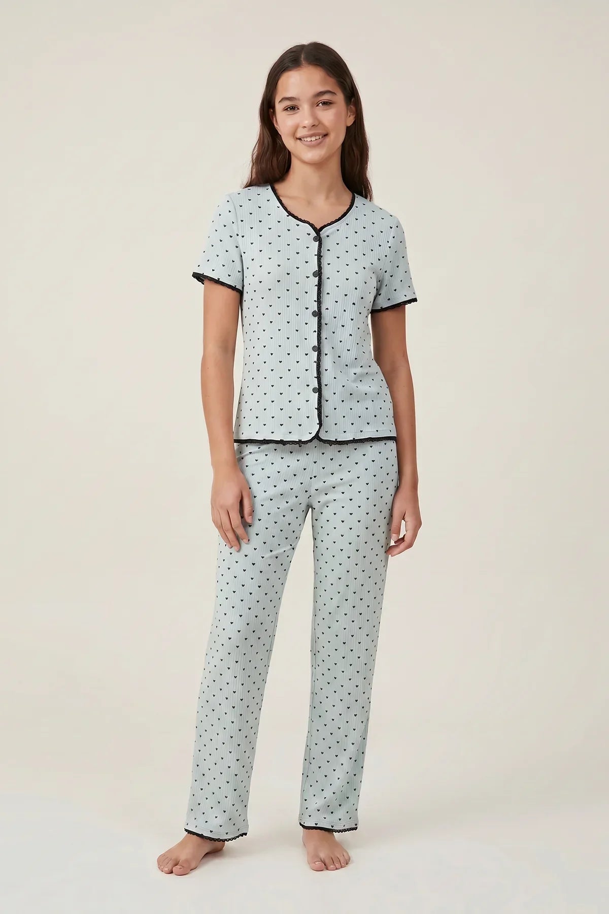 BLS - Ribbed Pajama Set - Green — image 1 — Meeshop Pakistan