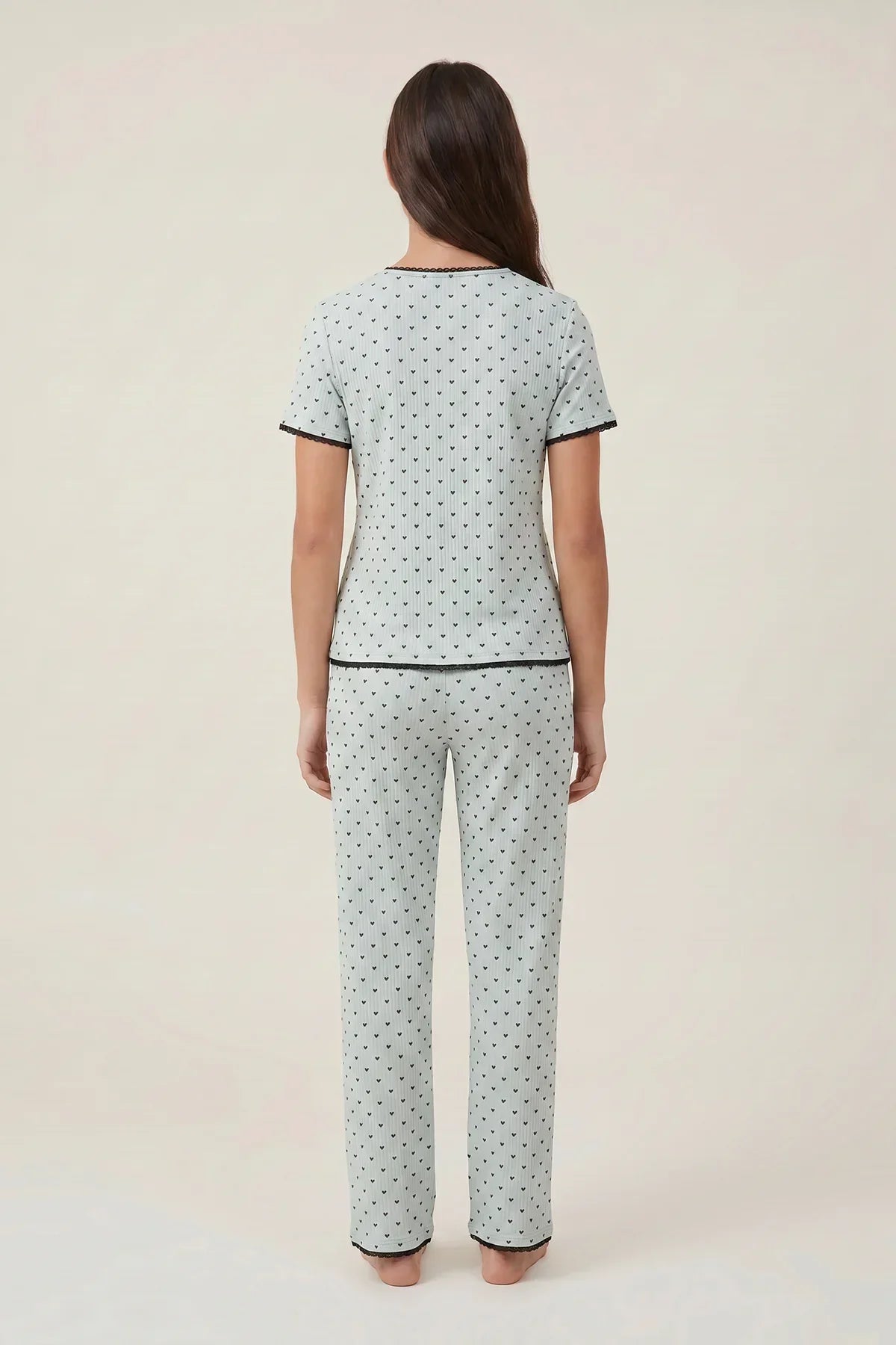 BLS - Ribbed Pajama Set - Green — image 3 — Meeshop Pakistan