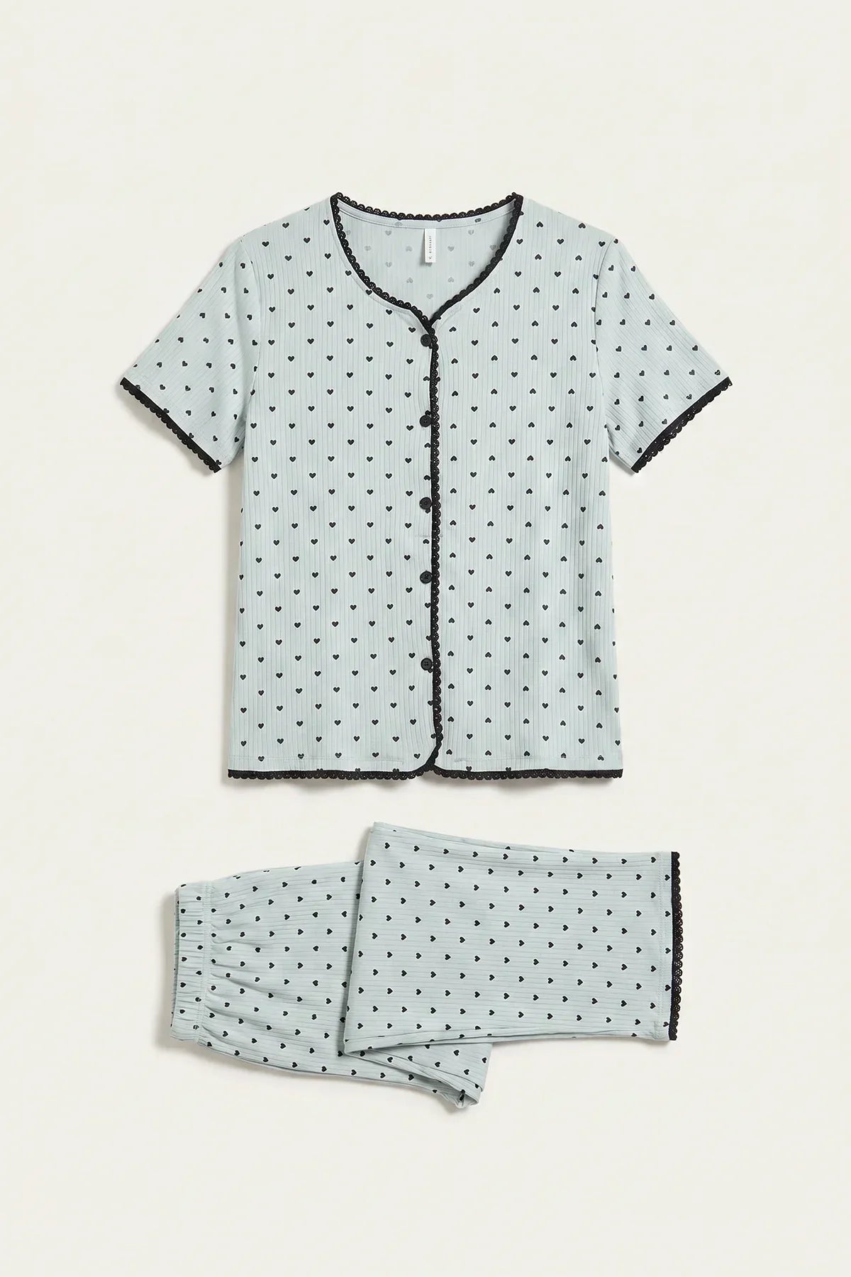 BLS - Ribbed Pajama Set - Green — image 2 — Meeshop Pakistan