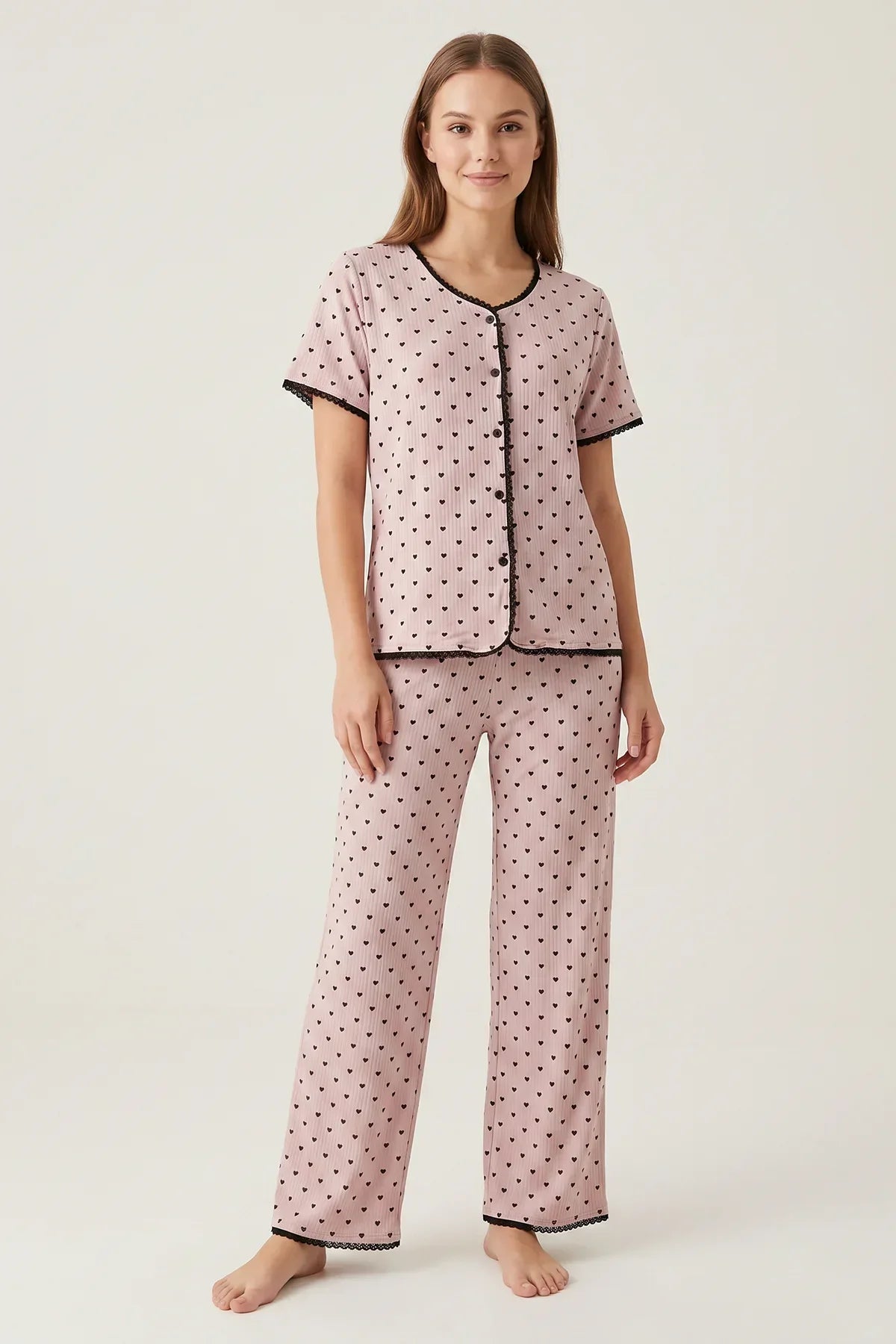 BLS - Ribbed Pajama Set - Purple — image 1 — Meeshop Pakistan