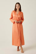 BLS - Satin Long Robe - Powder