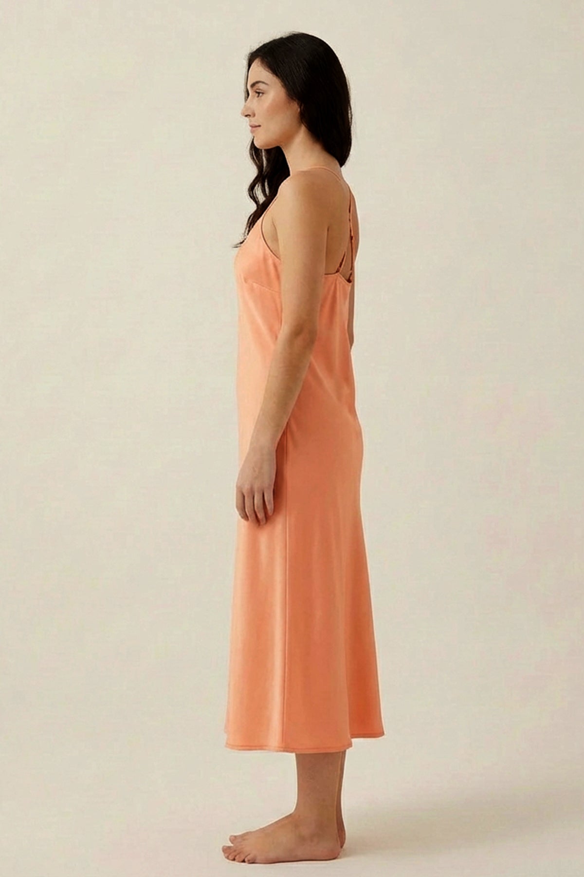 BLS - Satin Midi Length Dress - Powder — image 3 — Meeshop Pakistan