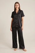 BLS - Heart Print Pajama Set - Black