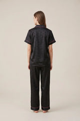 BLS - Heart Print Pajama Set - Black view 3