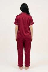 BLS - Satin Pajama Set - Maroon view 2