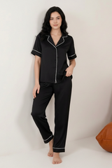 BLS - Satin Pajama Set - Night Black view 1