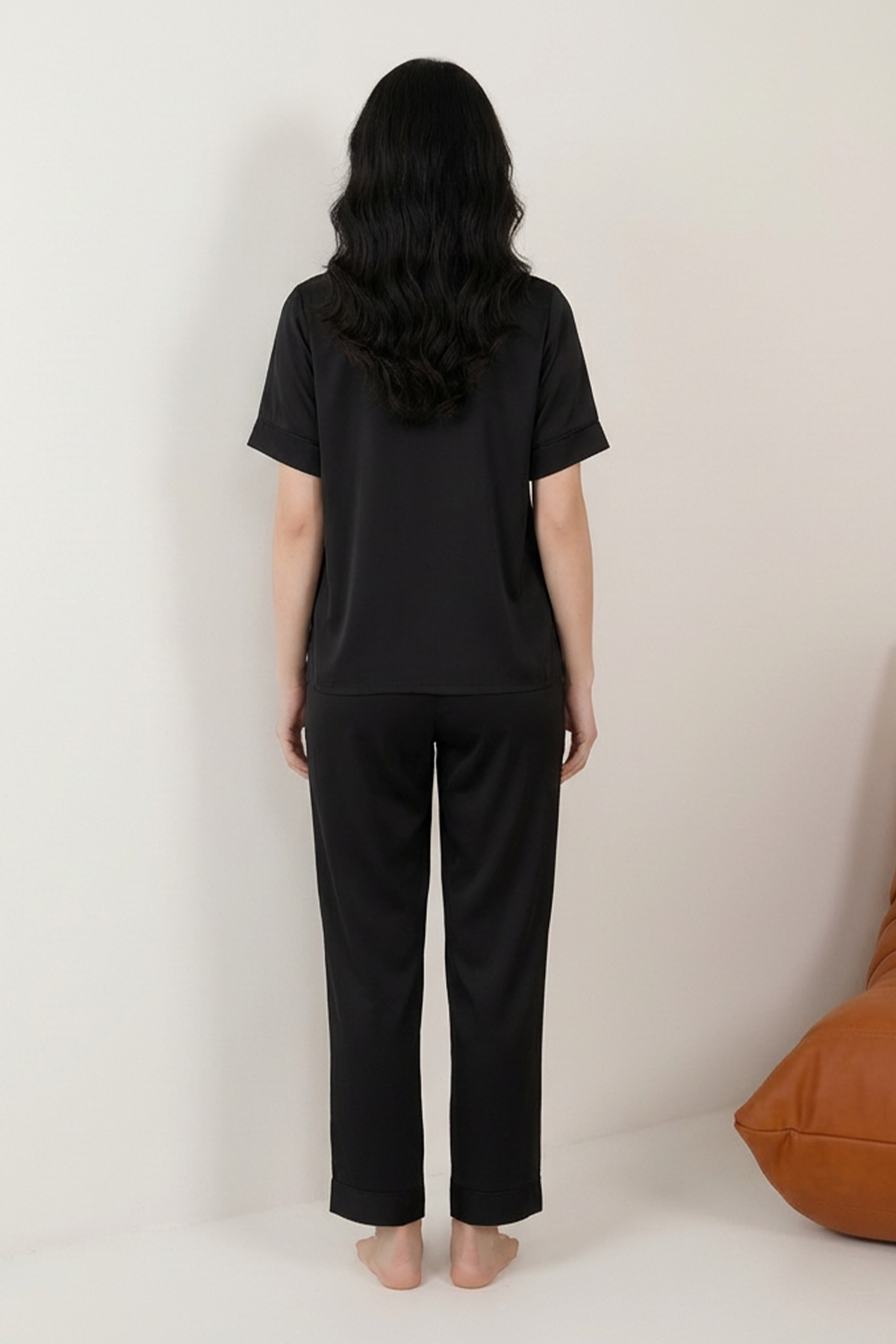 BLS - Satin Pajama Set - Night Black — image 2 — Meeshop Pakistan