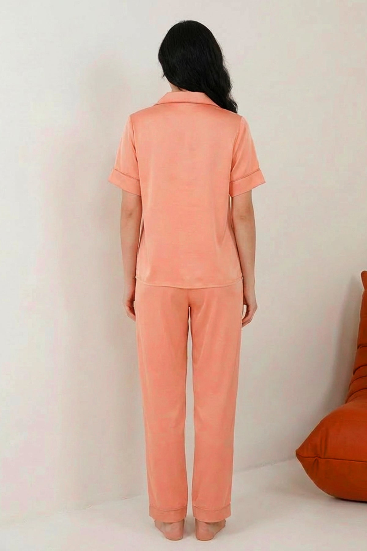 BLS - Satin Pajama Set - Powder — image 2 — Meeshop Pakistan