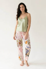 BLS - Satin Printed Pajama Set - Light Green view 1