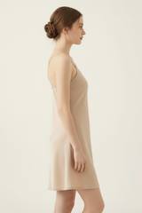 BLS - Satin Short Length Dress - Misty Beige view 3