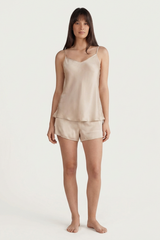 BLS - Satin Shorts Set - Misty Beige view 1