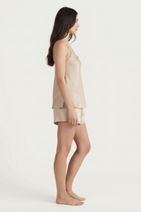 BLS - Satin Shorts Set - Misty Beige view 3
