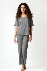 BLS - Seren Viscose Pajama Set - Grey view 3