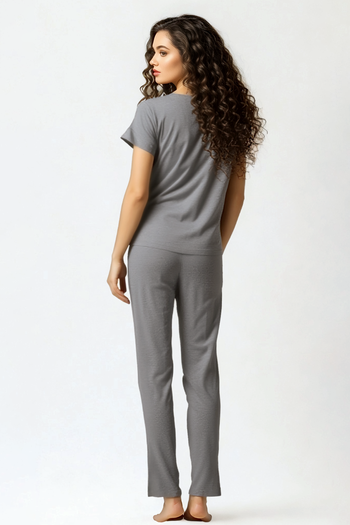 BLS - Seren Viscose Pajama Set - Grey — image 4 — Meeshop Pakistan