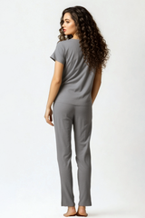 BLS - Seren Viscose Pajama Set - Grey view 4