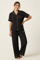 BLS - Short sleeves with long pants Pajama Set - Black view 1