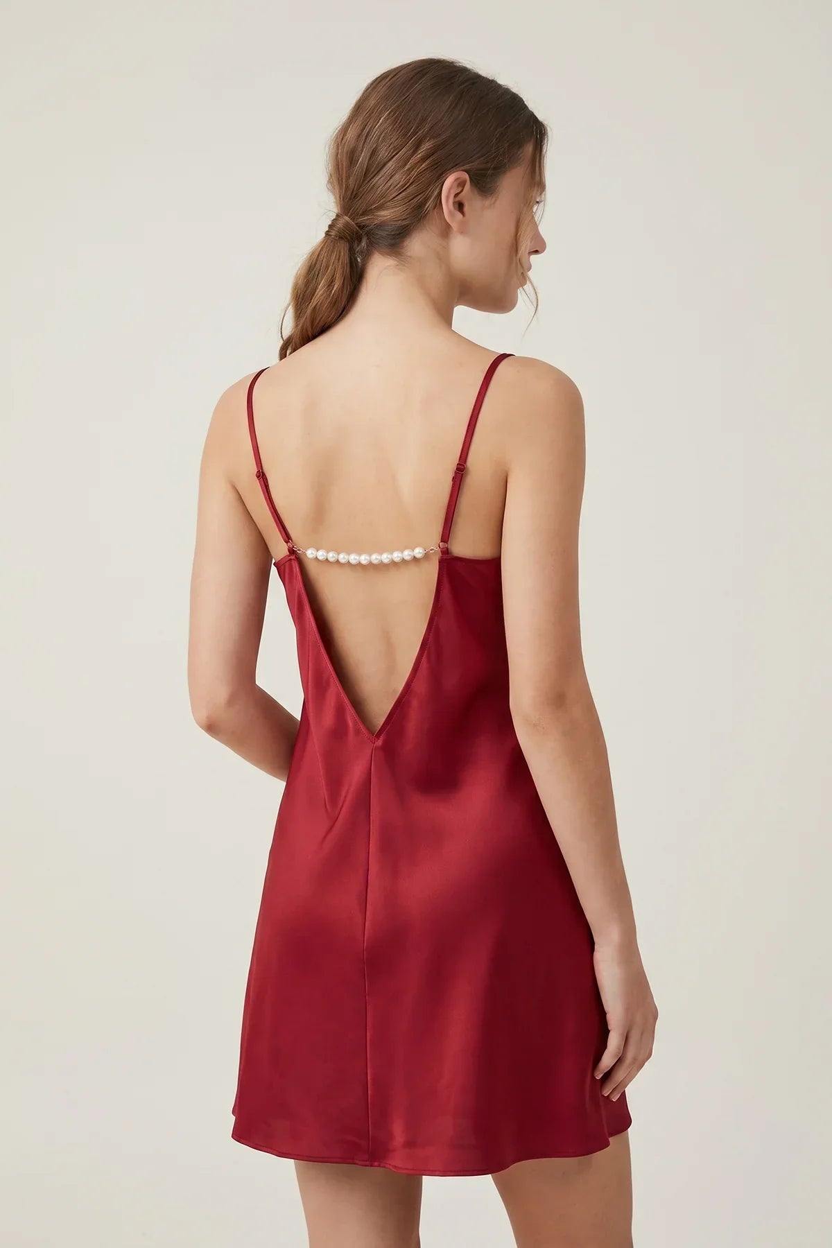 BLS - Thong nightgown - Burgundy — image 2 — Meeshop Pakistan