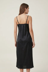 BLS - Thong side slit nightgown - Black view 2
