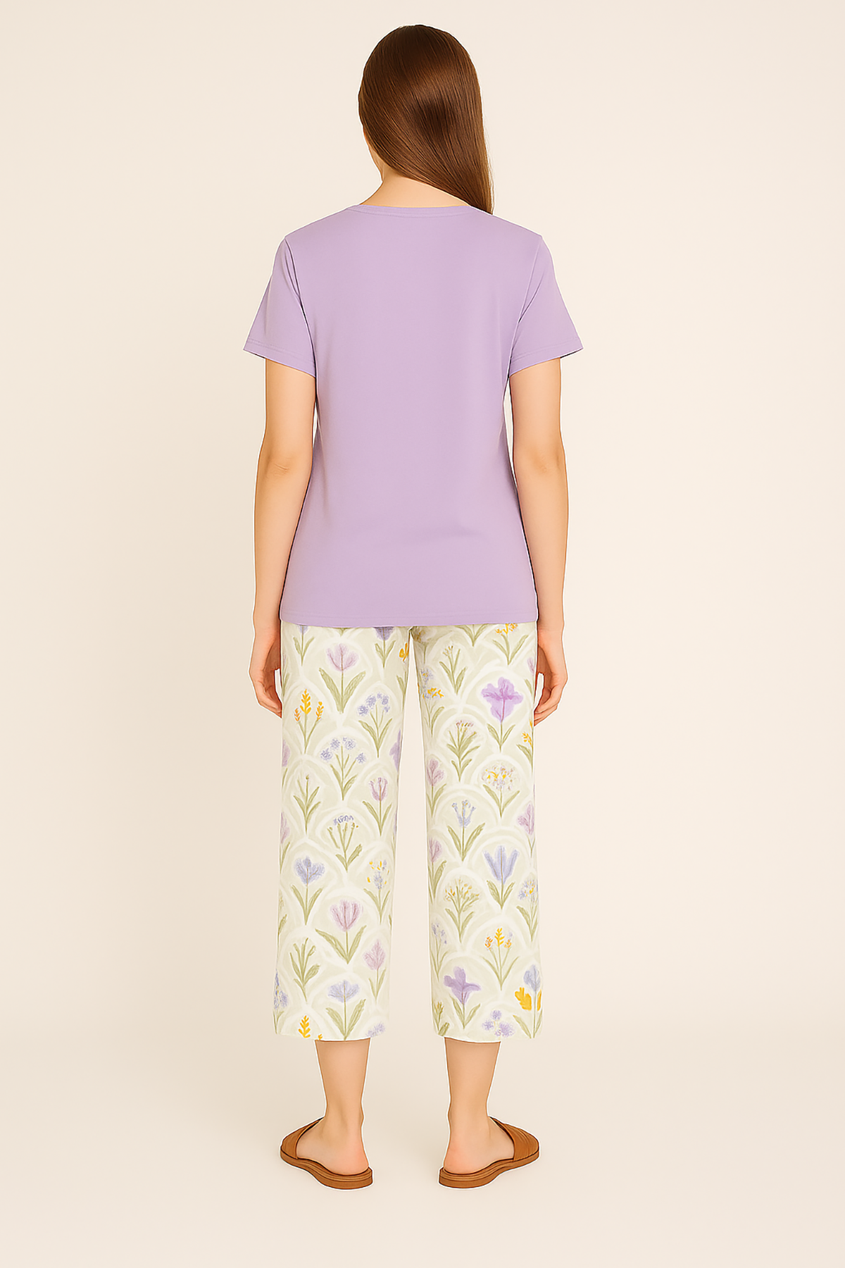 BLS - Violet Viscose Pajama Set — image 2 — Meeshop Pakistan