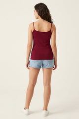 BLS - Zendaya Stretchable Cotton Camisole - Bordo view 2