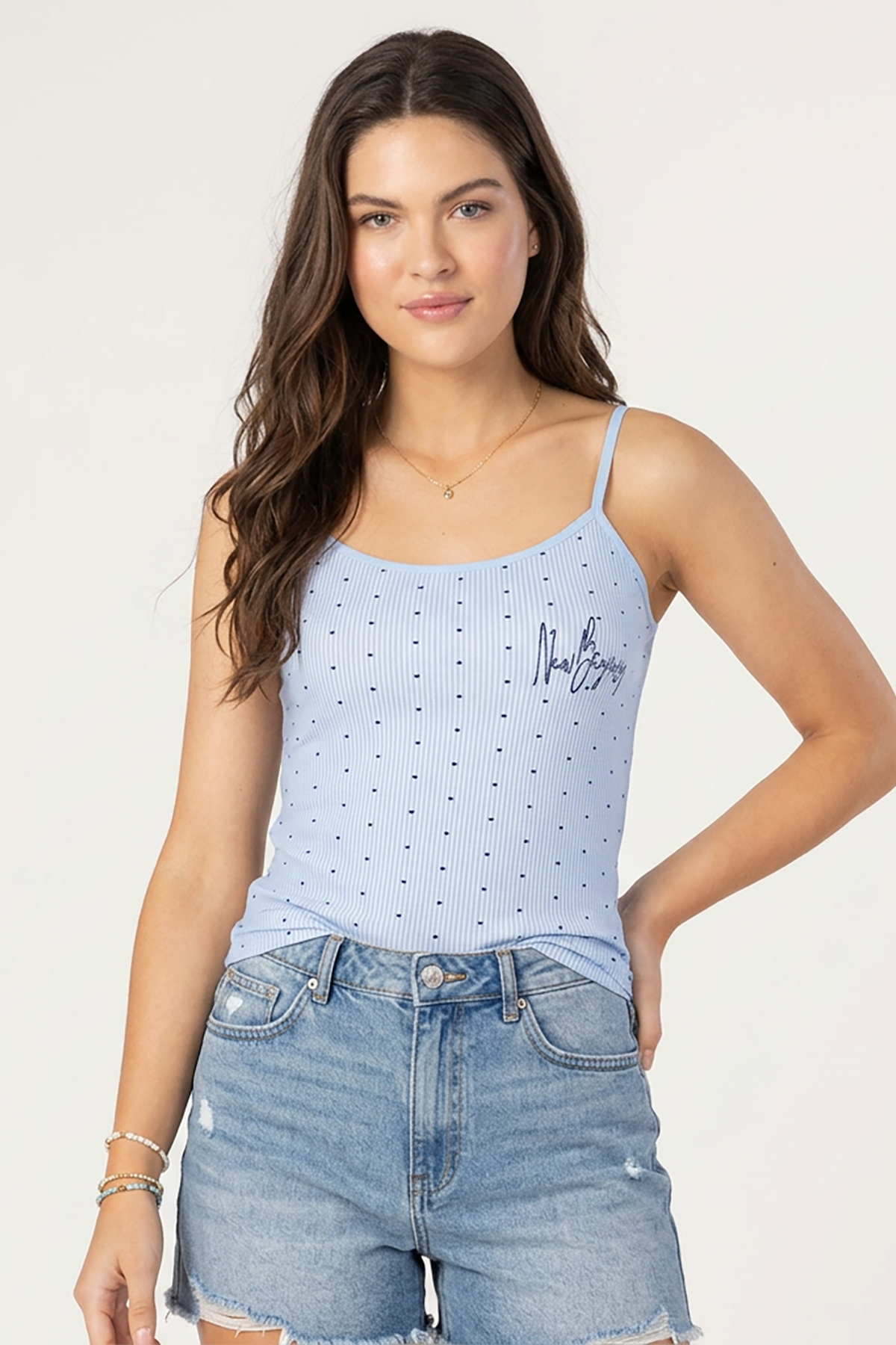 BLS - Zorana Stretchable Cotton Camisole - Blue — image 1 — Meeshop Pakistan