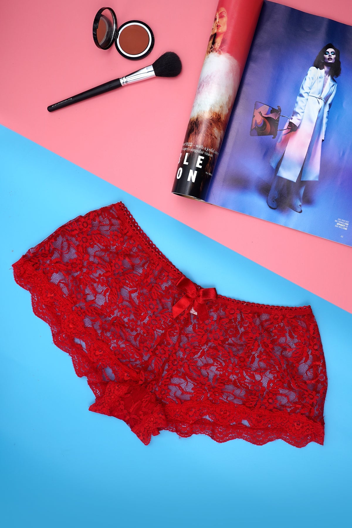 BLS - Soraya Lace Boyshort - Red — image 1 — Meeshop Pakistan