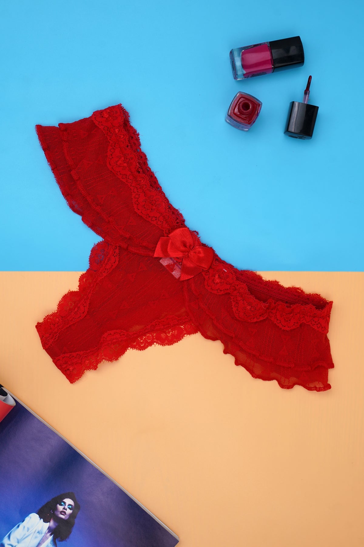 BLS - Haut Lace Thong - Red — image 1 — Meeshop Pakistan