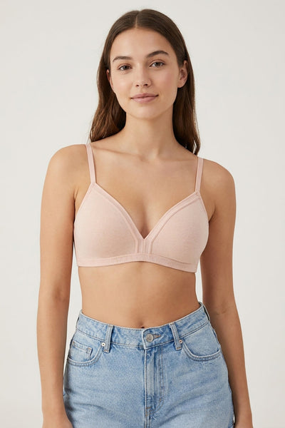 BLS - Alma Non Padded Cotton Bralette - Beige