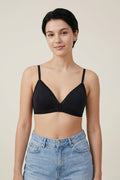 BLS - Alma Non Padded Cotton Bralette - Black