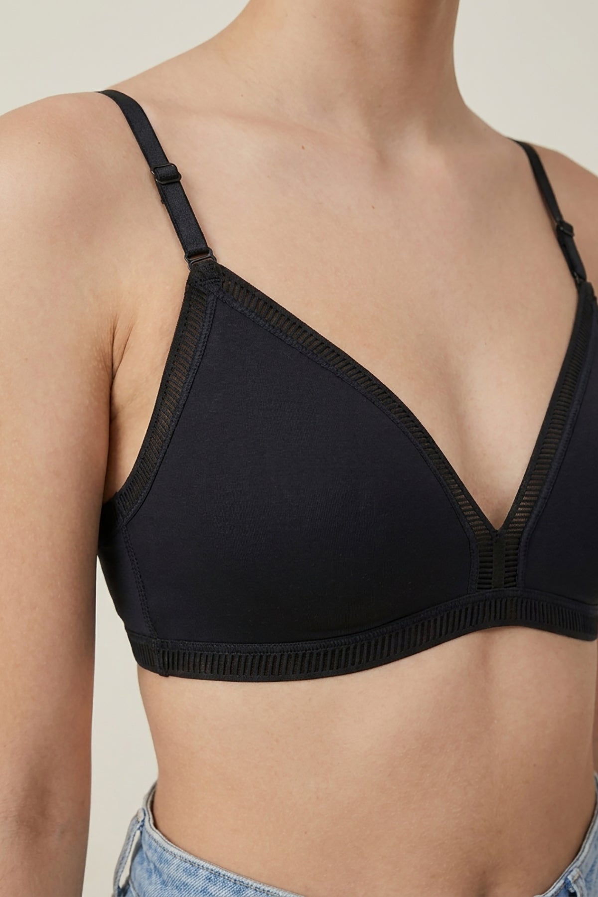 BLS - Alma Non Padded Cotton Bralette - Black — image 3 — Meeshop Pakistan