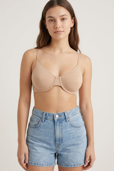 BLS - Camille Wired And Non Padded Cotton Bra - Skin