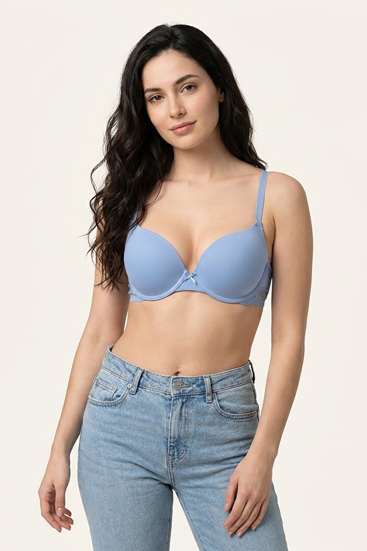 BLS - Paza Wired And Padded Cotton Bra - Light Blue — image 1 — Meeshop Pakistan