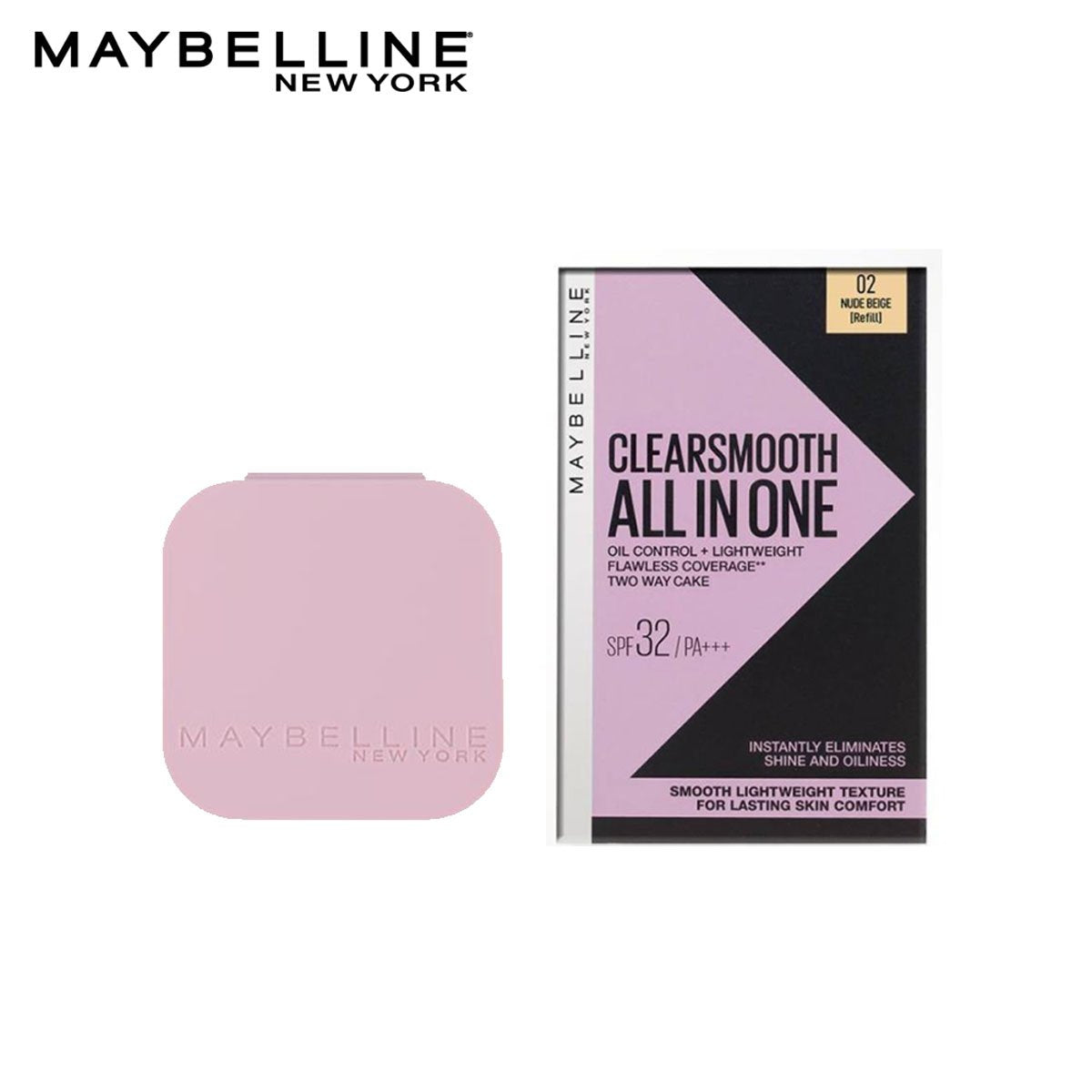 Maybelline - Clear Smooth All In One Powder Foundation Refill - 02 Nude Beige — image 1 — Meeshop Pakistan