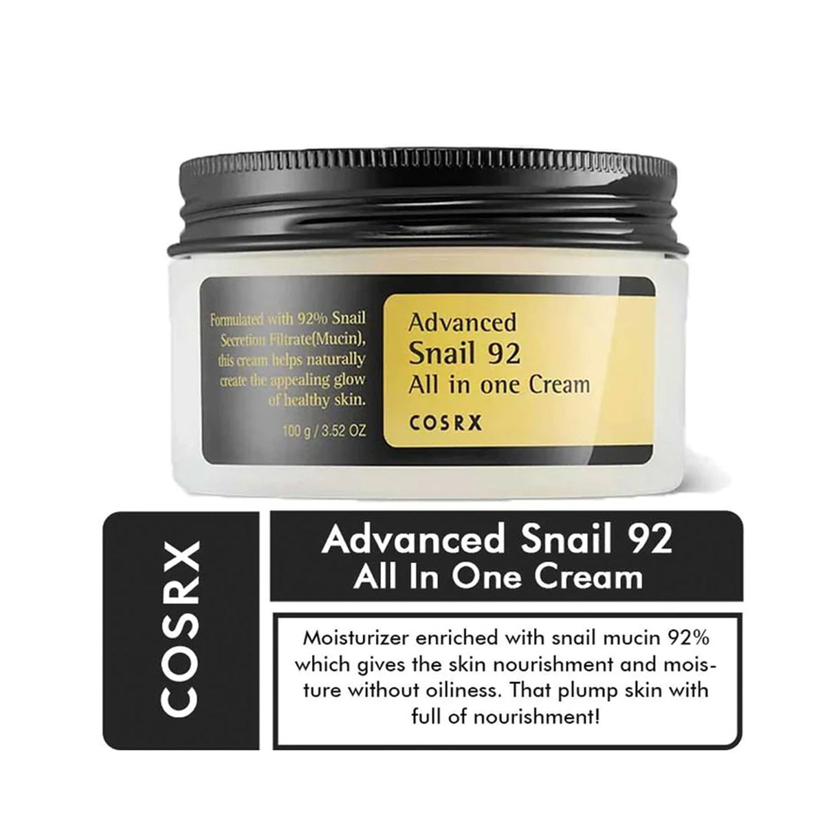 Cosrx - Advanced Snail 92 All In One Cream - 100gm — image 1 — Meeshop Pakistan