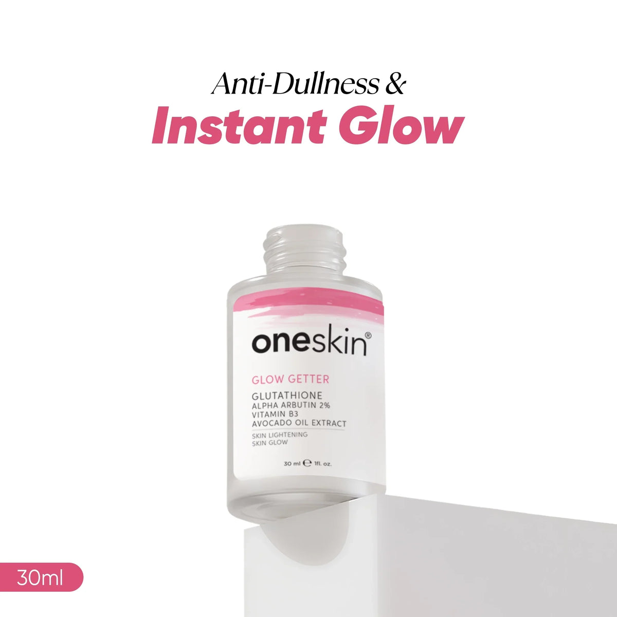 Oneskin - Glow Getter - Glutathione Alpha Arbutin 2%, Vitamin B3, Avocado Oil Extract - 30ml — image 1 — Meeshop Pakistan