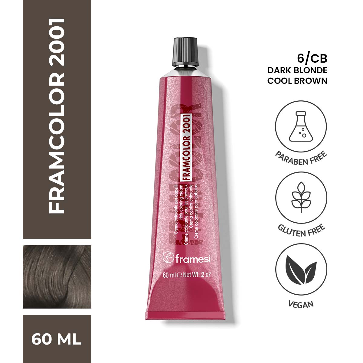 Framesi - FramColor 2001 - 6/CB Dark Blonde Cool Brown — image 1 — Meeshop Pakistan