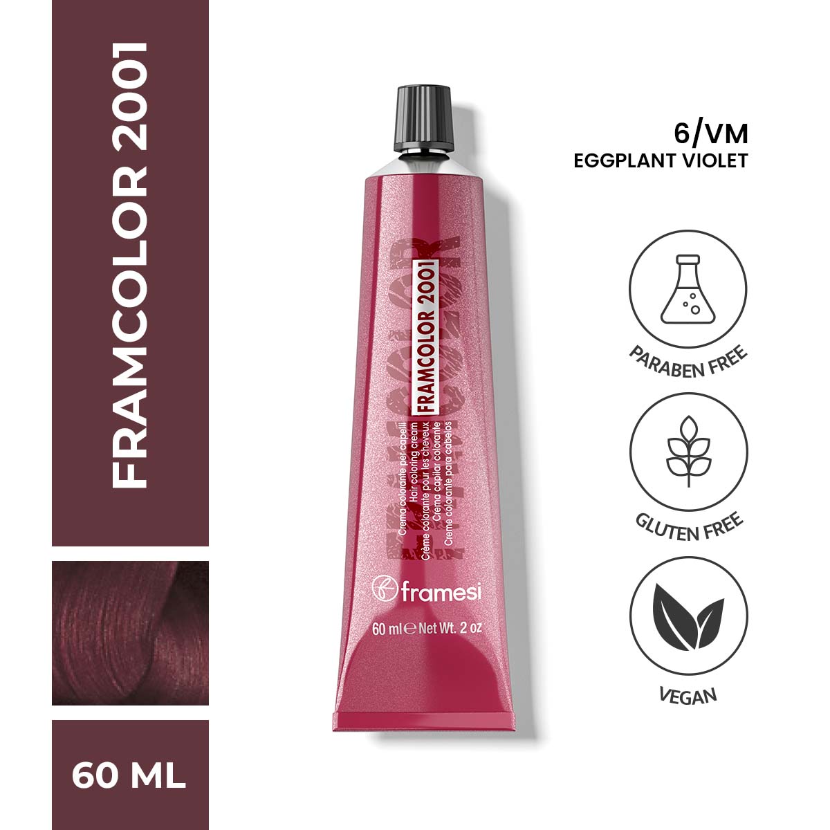 Framesi - FramColor 2001 - 6/VM Eggplant Violet — image 1 — Meeshop Pakistan