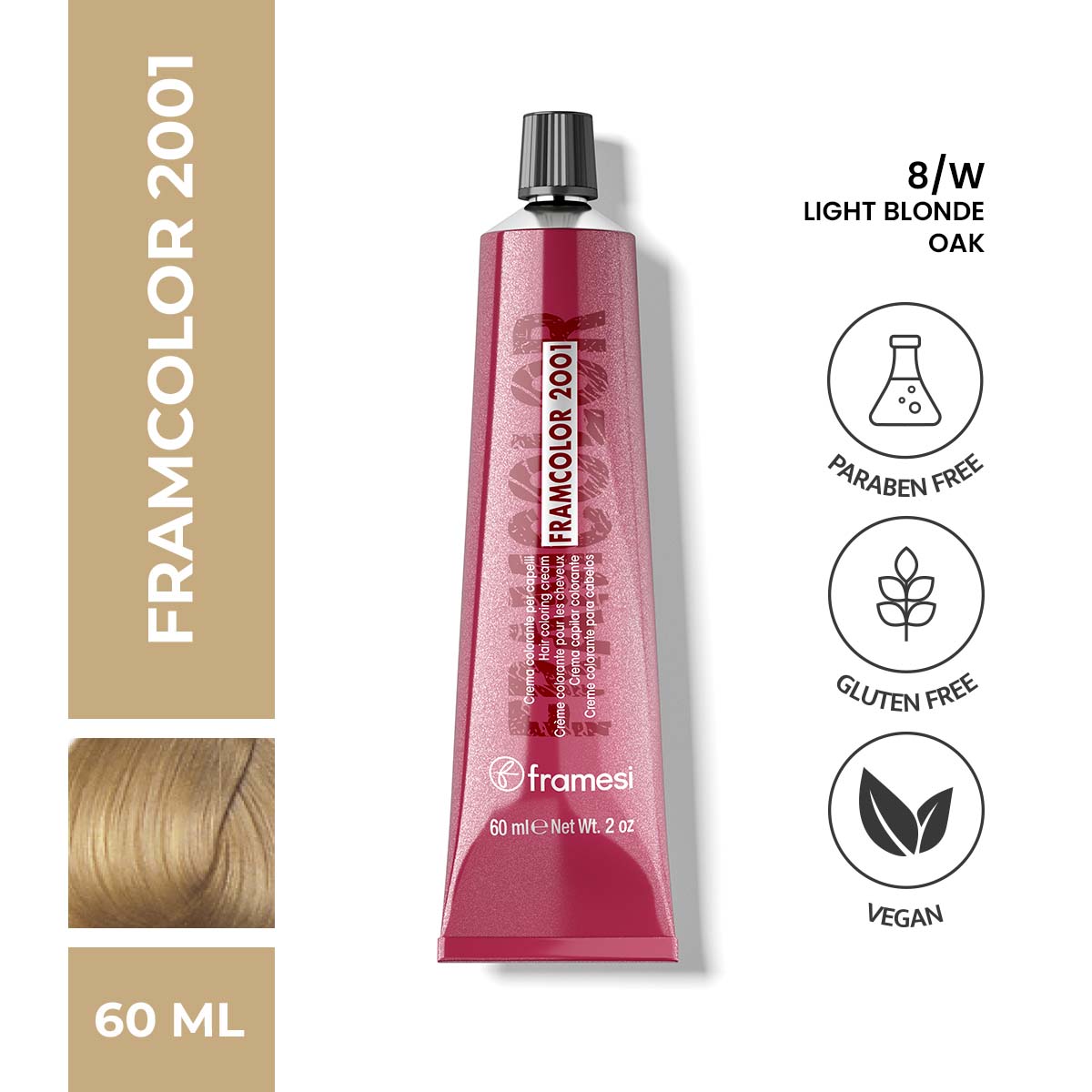 Framesi - FramColor 2001 - 8/W Light Blonde - Oak — image 1 — Meeshop Pakistan