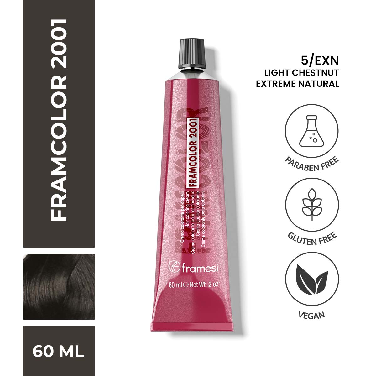 Framesi - FramColor 2001 - 5/EXN Light Chestnut Extreme Natural — image 1 — Meeshop Pakistan