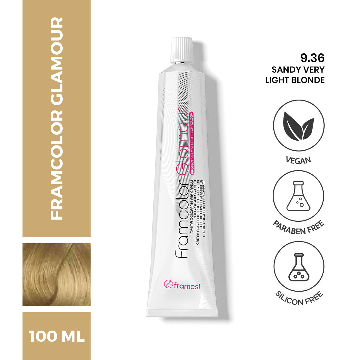Framesi - FramColor Glamour - 9.36 Sandy Very Light Blonde — image 1 — Meeshop Pakistan