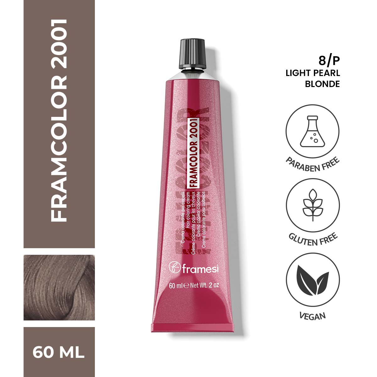 Framesi - FramColor 2001 - 8/P Light Pearl Blonde — image 1 — Meeshop Pakistan